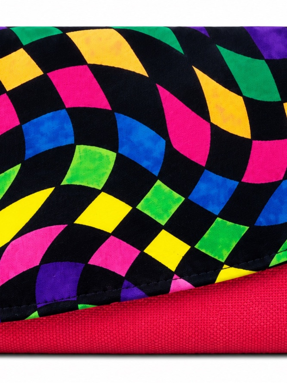 Colorblock Wave Pattern Clutch Wallet - Red - Picture 3 of 5